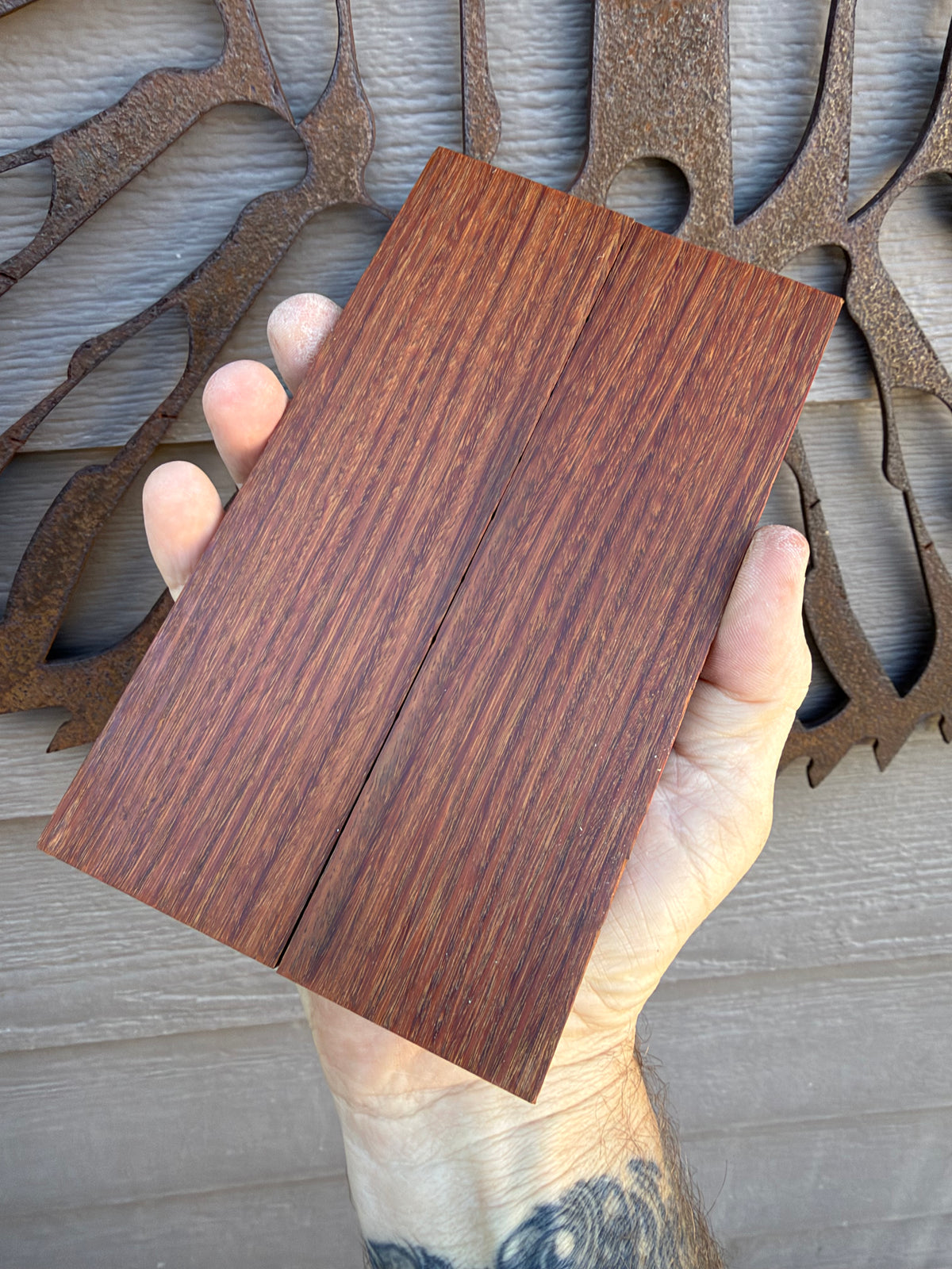 Teak knife scales 