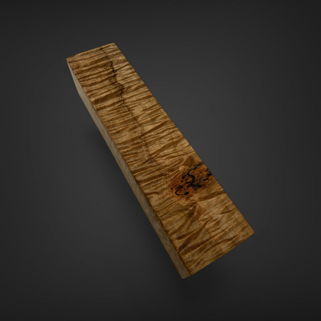 Quilted maple knife block 
Turning block