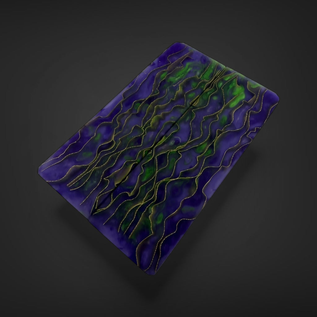  CopperCore waves purple and green low knife scales 
