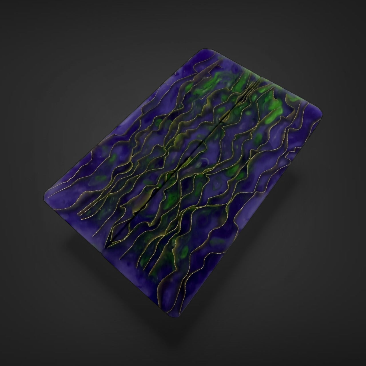  CopperCore waves purple and green low knife scales 