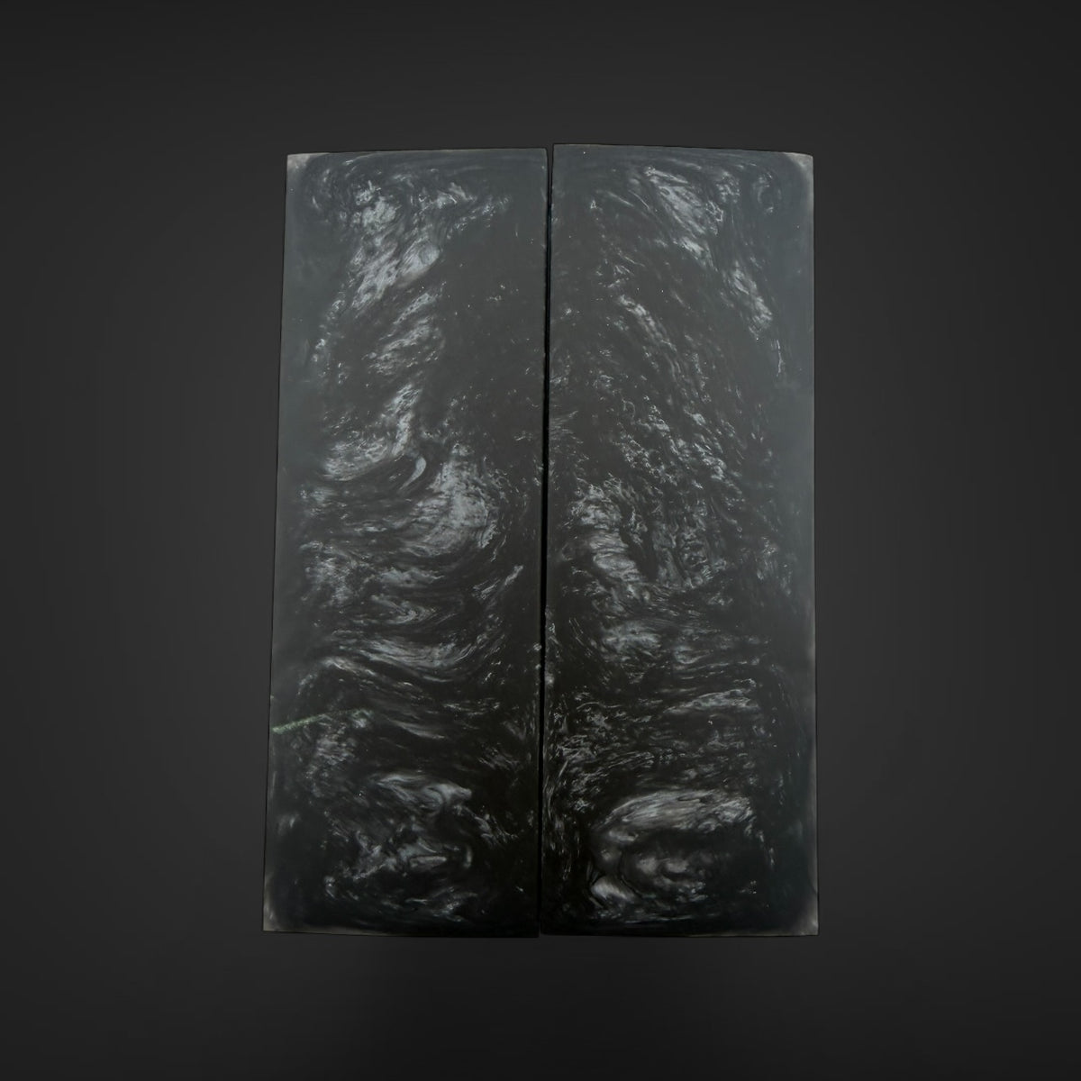 #5296 Resin Chaos Black Steel Knife Scales
