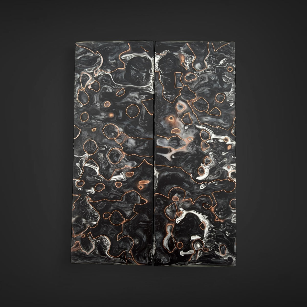 JHC CopperCore Crater Black Smoke Knife Scales @J.Hue Customs