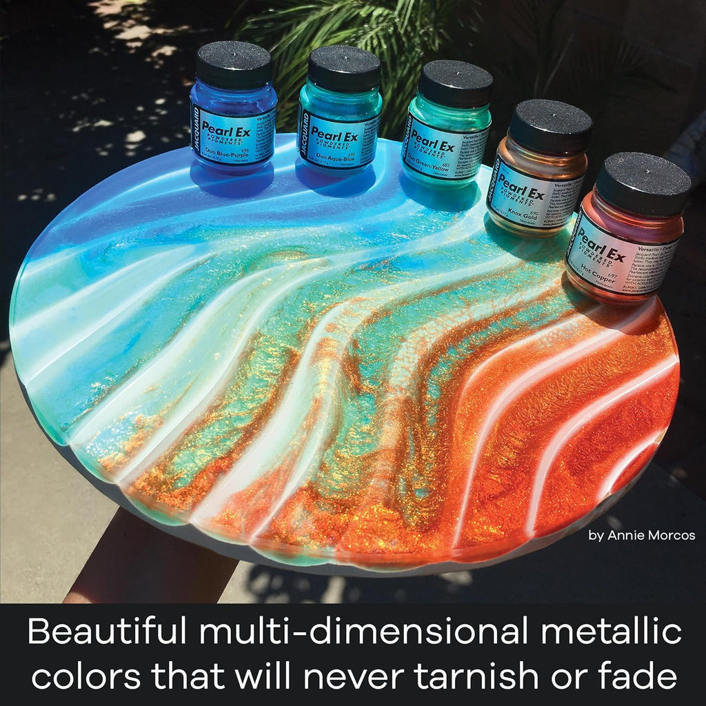 Jacquard Pearl Ex Pigment Powder 4oz Silver - Loose Mica Powder for Epoxy Resin, Watercolors, Calligraphy Ink & Clay - Epoxy Pigment Powder - Epoxy Resin Color