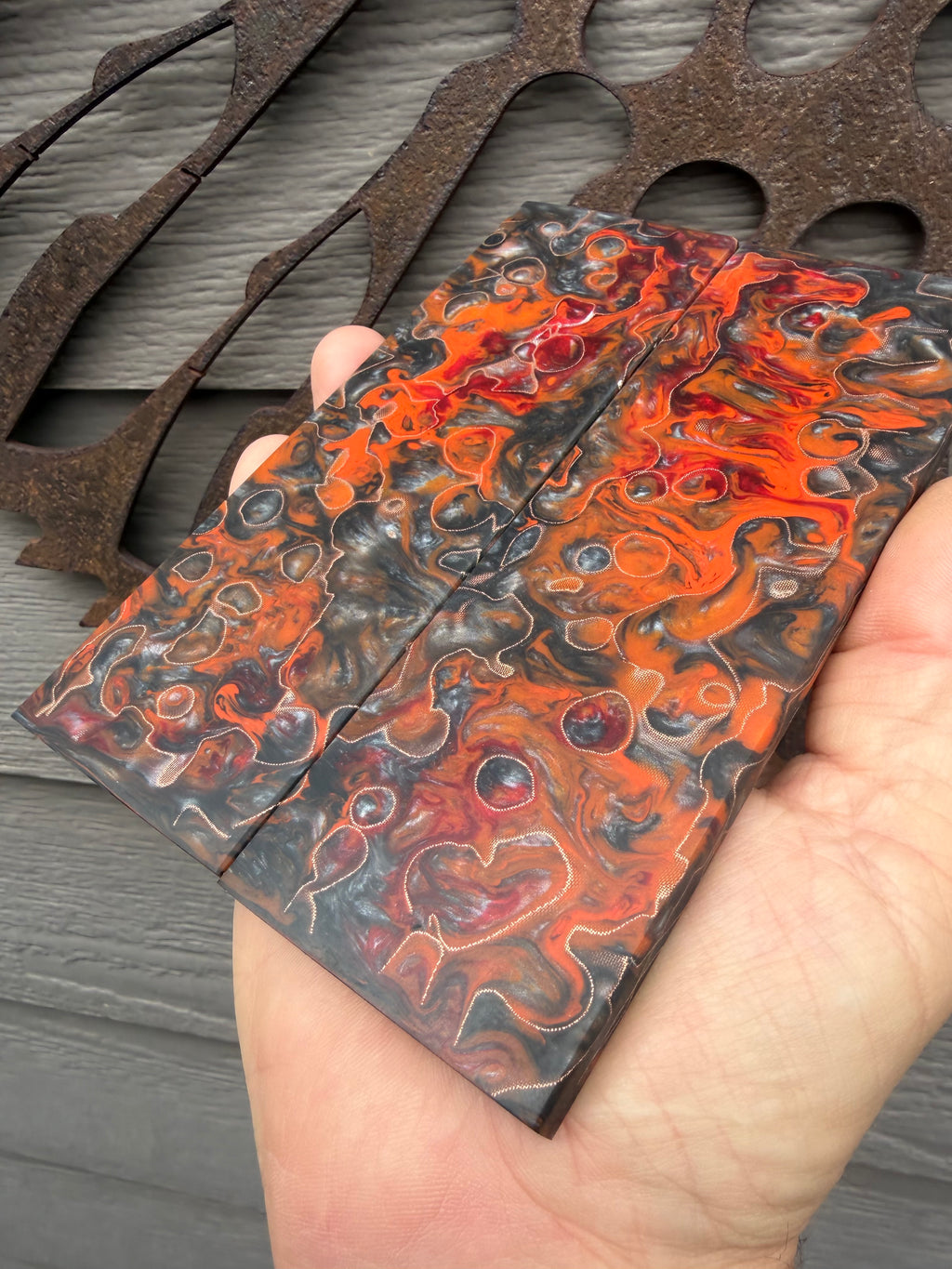 Volcano knife scales 