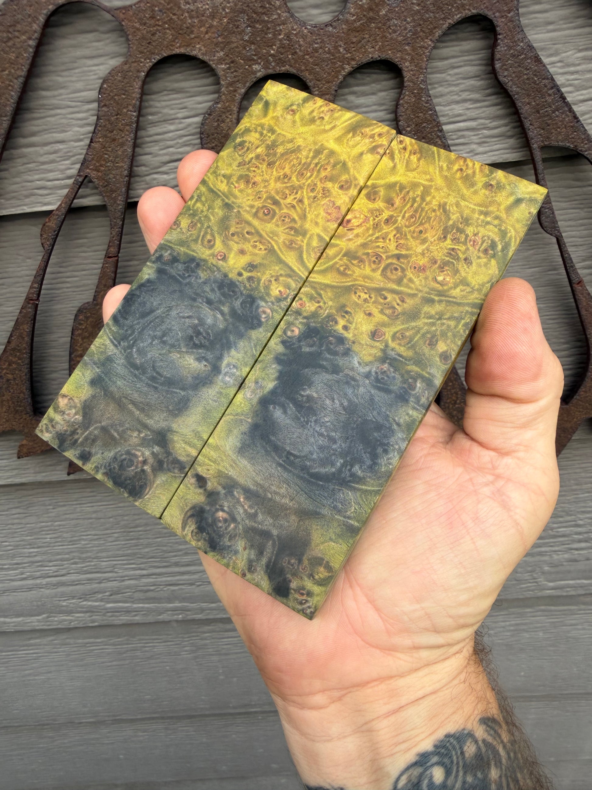 Stabilized maple knife scales 