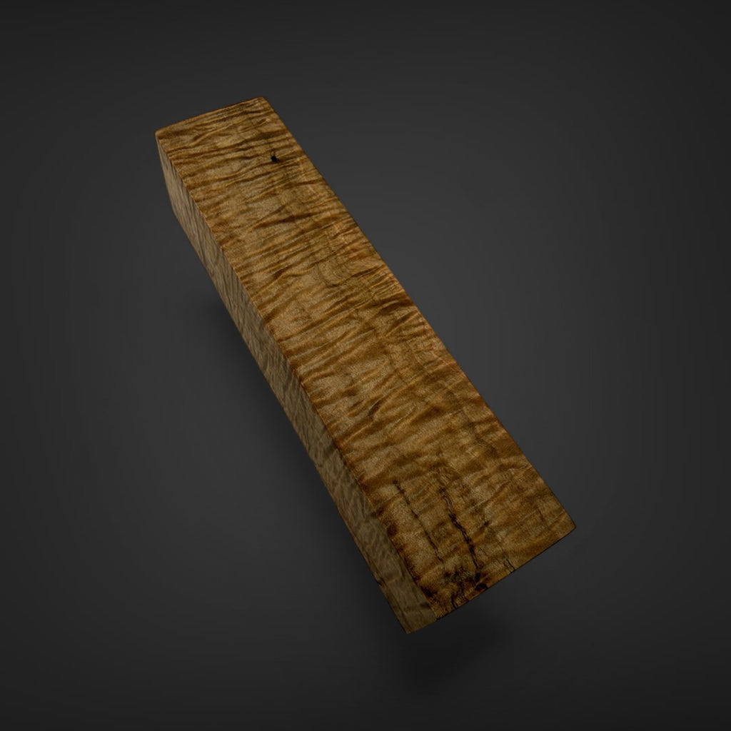 Quilted maple knife block 
Turning block 