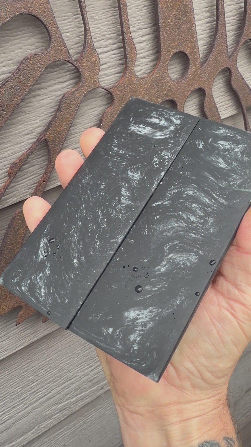 #5296 Resin Chaos Black Steel Knife Scales